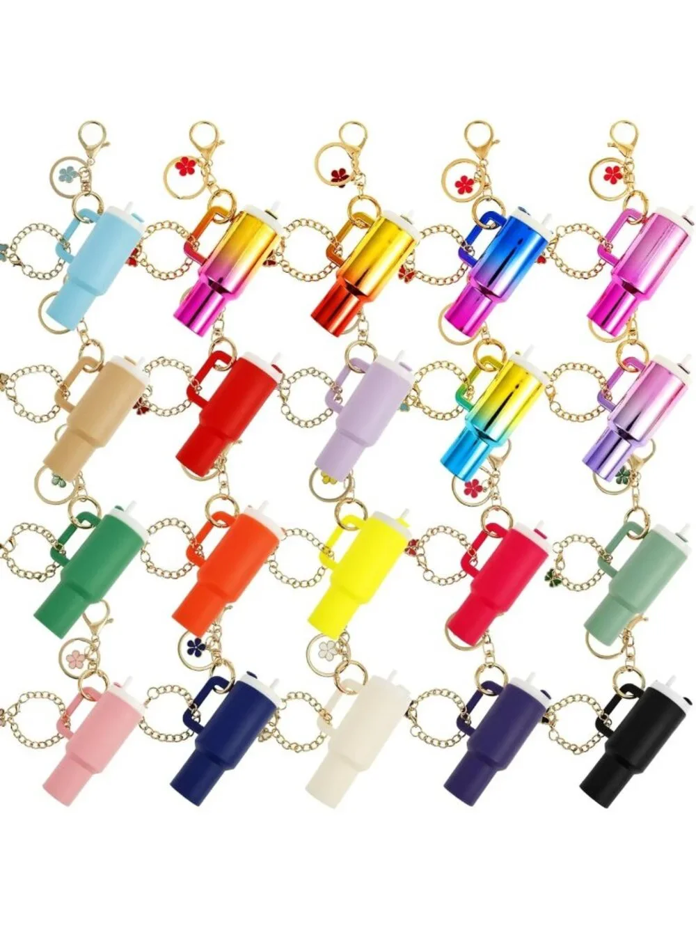 20PCS Mini Tumbler Keychains & Chapstick Holders for Women’s Handbags & Purses